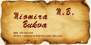 Miomira Bukva vizit kartica